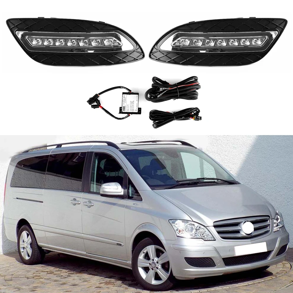 LED DRL Car Daytime Running Light Front Fog Lamps Assembly Accessories For Mercedes Benz Viano 2013
LED DRL Car Daytime Running Light Front Fog Lamps Assembly Accessories For Mercedes Benz Viano 2013