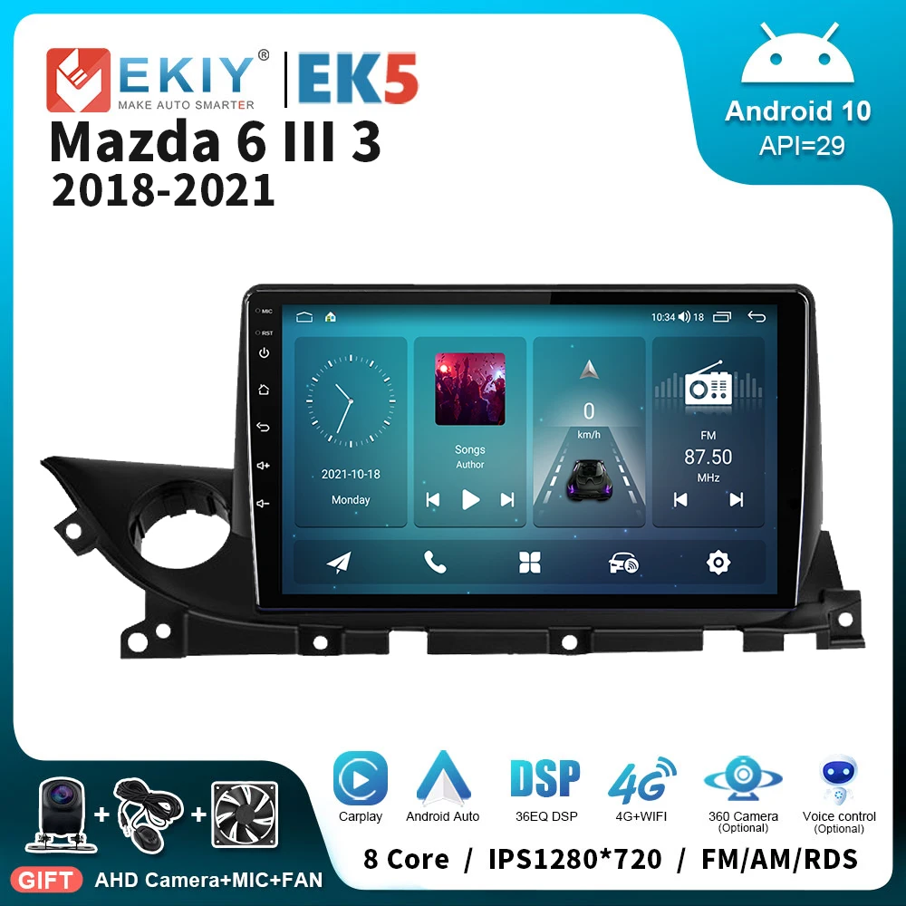 EKIY EK5 Car Radio For Mazda 6 Mazda6 III 3 GJ GL 2018-2021 AI Voice Bluetooth USB Carplay Stereo 2 Din Tape Recorder Navigation
EKIY EK5 Car Radio For Mazda 6 Mazda6 III 3 GJ GL 2018-2021 AI Voice Bluetooth USB Carplay Stereo 2 Din Tape Recorder Navigation