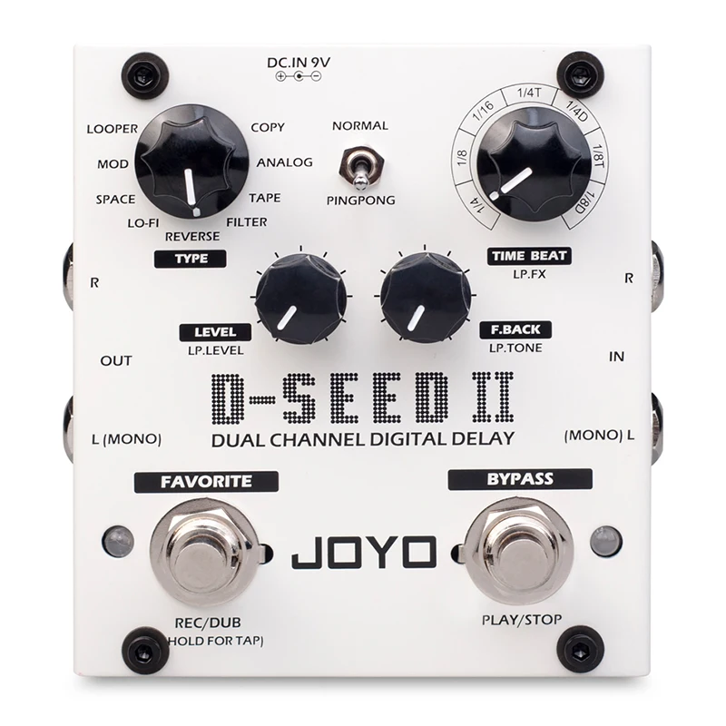 JOYO D-SEED II, стерео педаль с задержкой, функциональные педали с эффектами задержки для электрогитары, нажмите на Tempo 8, задержка пространства, фо...
JOYO D-SEED II, стерео педаль с задержкой, функциональные педали с эффектами задержки для электрогитары, нажмите на Tempo 8, задержка пространства, фо...