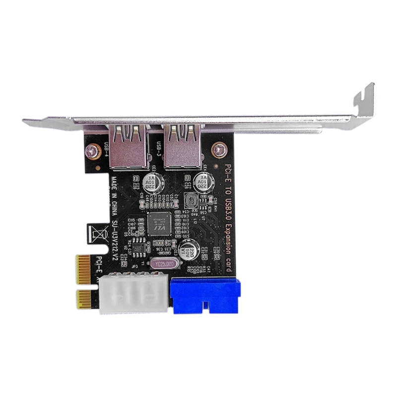 USB 3.0 Pci-E Expansion Card Adapter 2 Port USB3.0 Hub Internal 19Pin Header Pci-E Card 4Pin Ide Power Connector
USB 3.0 Pci-E Expansion Card Adapter 2 Port USB3.0 Hub Internal 19Pin Header Pci-E Card 4Pin Ide Power Connector