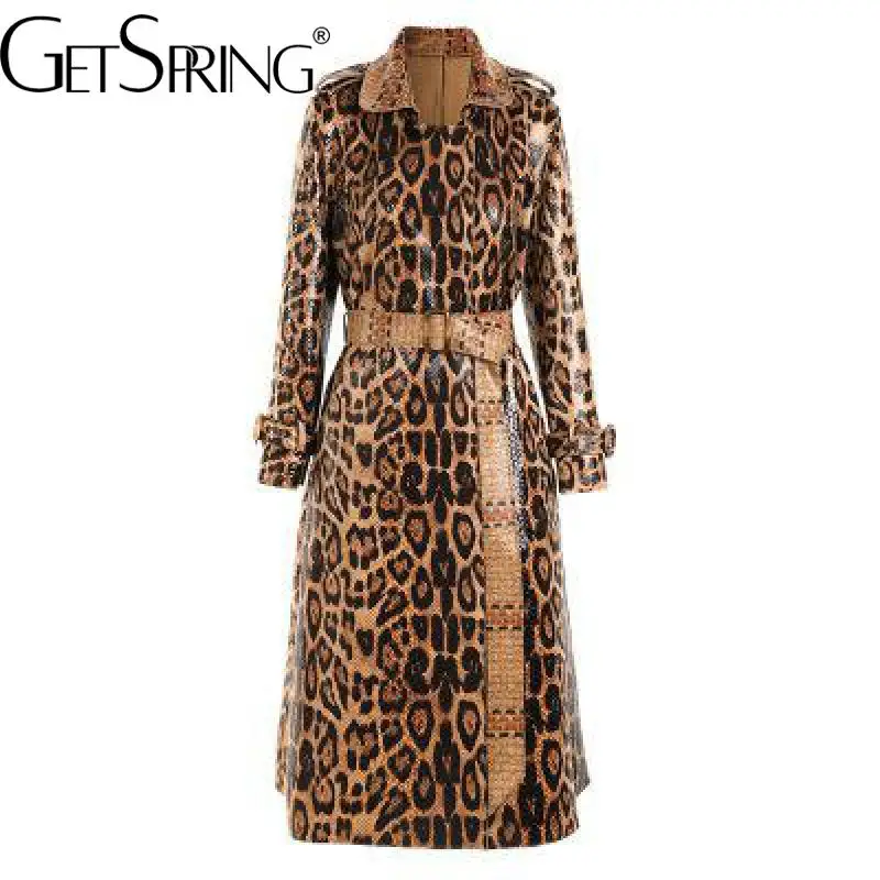 GetSpring Women PU Coat Temperament Leopard Pattern Leather Trench 2022 Autumn Winter Loose Long All Match Female Overcoat New
GetSpring Women PU Coat Temperament Leopard Pattern Leather Trench 2022 Autumn Winter Loose Long All Match Female Overcoat New