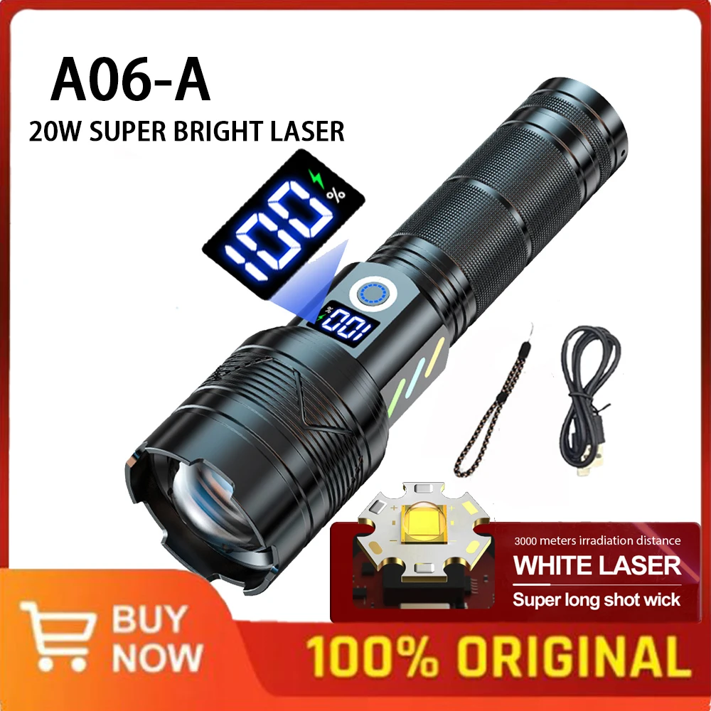 High Power LED Flashlight Type-c Rechargeable Tactical Zoom Torch with-in 5000mAh Camping Fishing Flashlight with Power Display
High Power LED Flashlight Type-c Rechargeable Tactical Zoom Torch with-in 5000mAh Camping Fishing Flashlight with Power Display