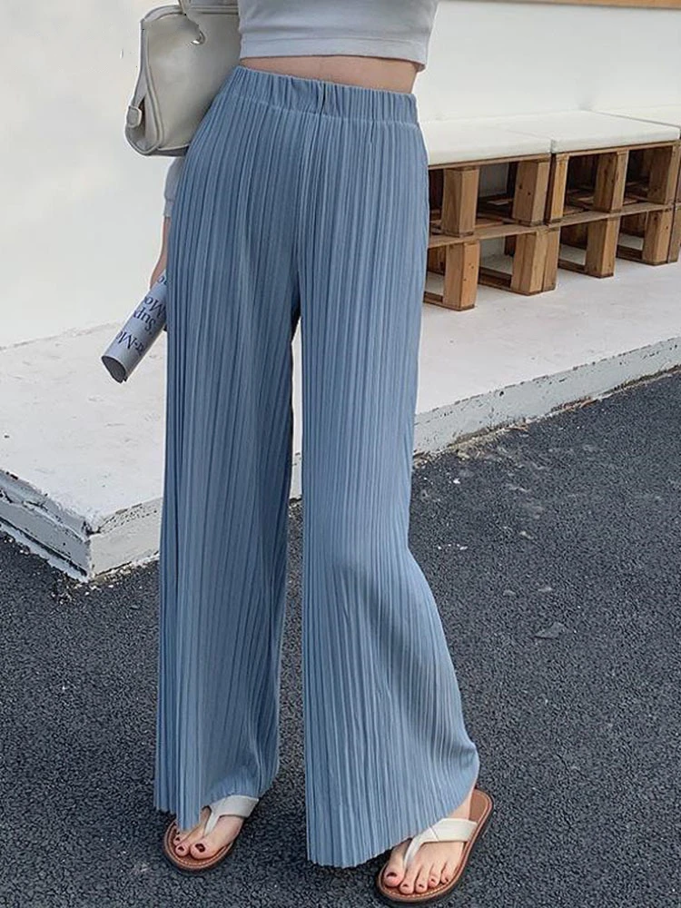 Miyake Pleated Pants Solid High Waist Loose Straight Drooping Wide Leg Pants Casual Style Spring 2023 Autumn Summer Fashion
Miyake Pleated Pants Solid High Waist Loose Straight Drooping Wide Leg Pants Casual Style Spring 2023 Autumn Summer Fashion