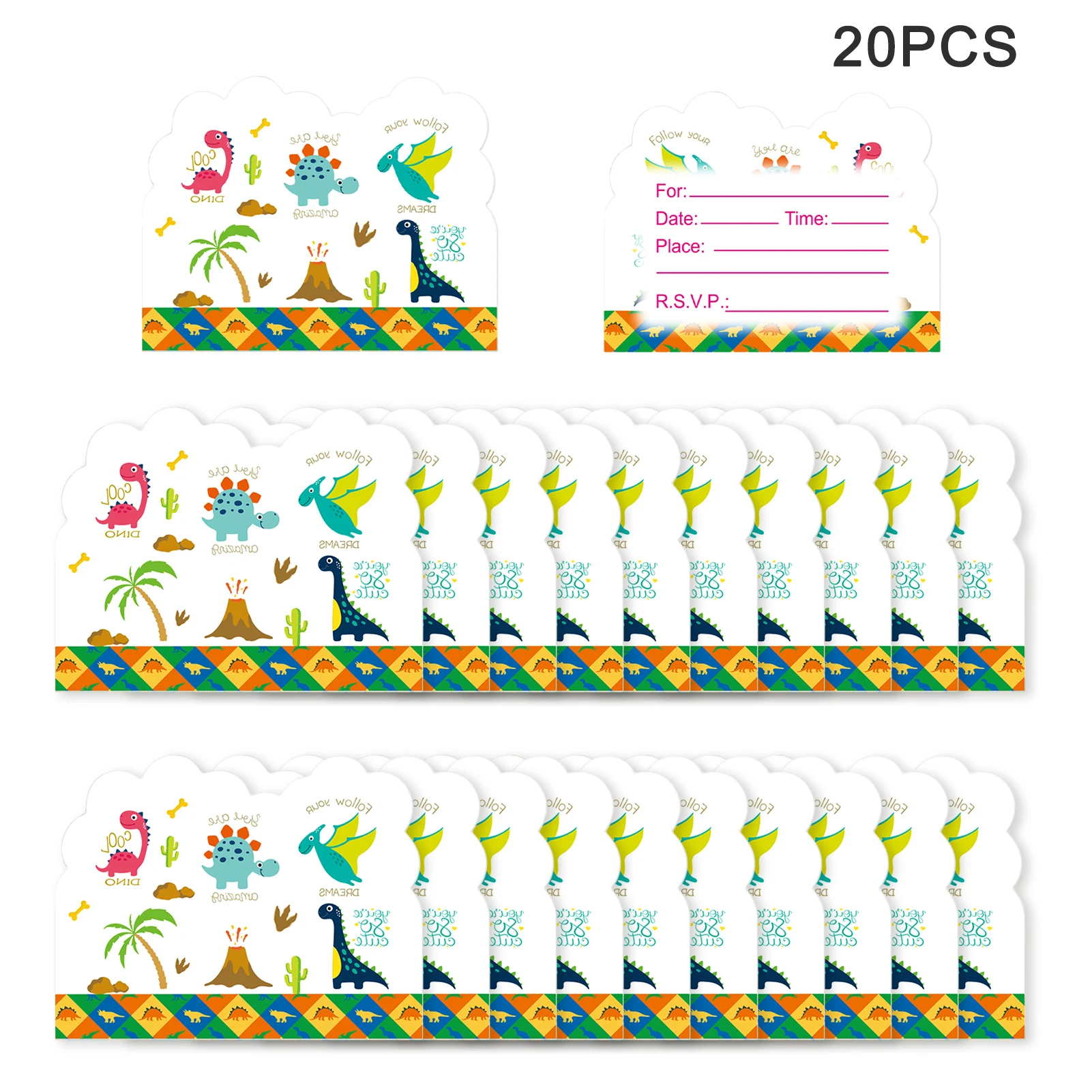 20pcs Birthday Party Soccor Dinosaur Clear Kids Adults Invitation Cards School Easy To Write Unforgettable Cute Elements
20pcs Birthday Party Soccor Dinosaur Clear Kids Adults Invitation Cards School Easy To Write Unforgettable Cute Elements