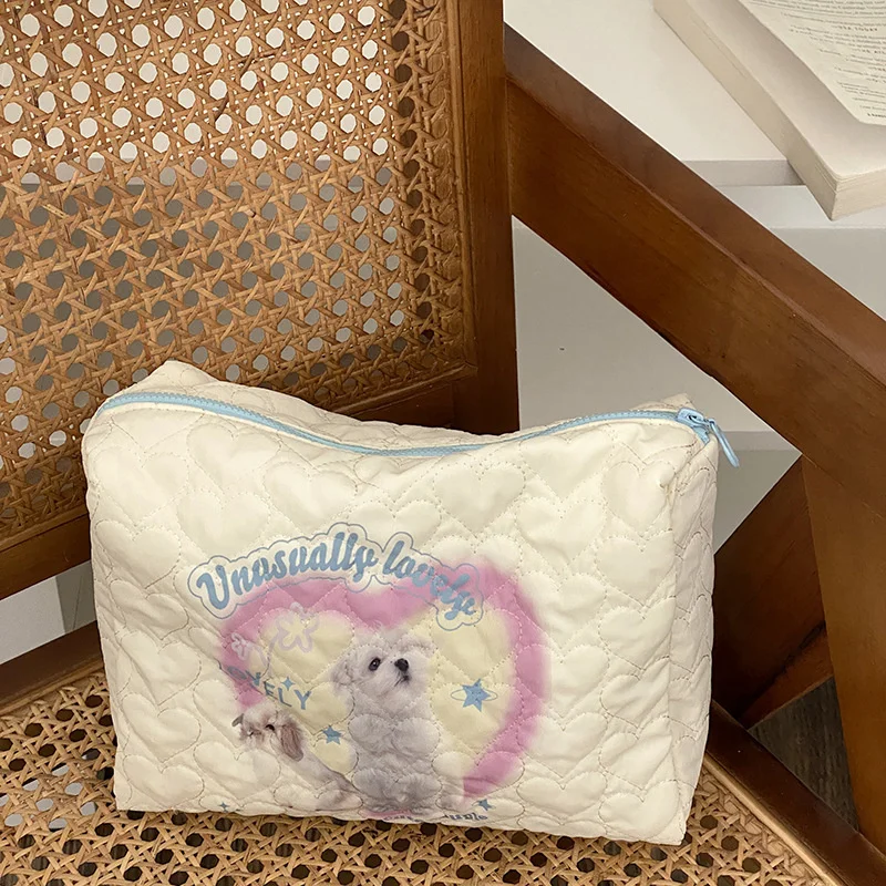 Cute Fashion Girls Cosmetic Bags Zipper Travel Toiletry Bag Love Puppy Printing Soft Quilted Polyester Diaper Bag
Cute Fashion Girls Cosmetic Bags Zipper Travel Toiletry Bag Love Puppy Printing Soft Quilted Polyester Diaper Bag