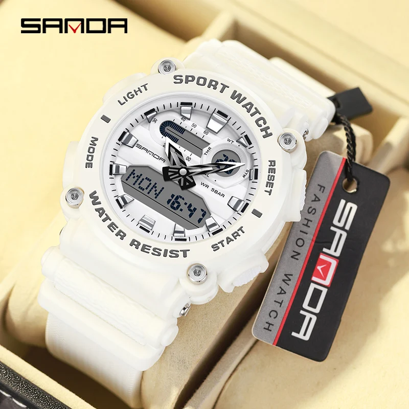 

SANDA Fashion Men Sports Watches Professional Military Digital LED Army Dive Watch Casual Electronics Wristwatches Relojes 3139