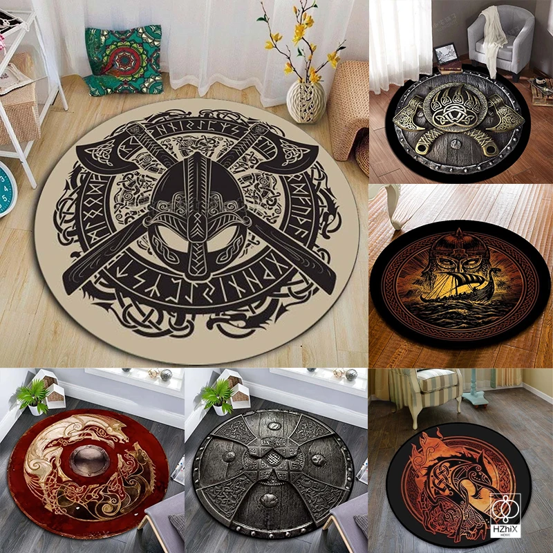 Viking Round Carpet Black Retro Nordic Look Suitable for Entrance Hall Door Mat Living Room Bedroom Bathroom Decoration Decor
Viking Round Carpet Black Retro Nordic Look Suitable for Entrance Hall Door Mat Living Room Bedroom Bathroom Decoration Decor