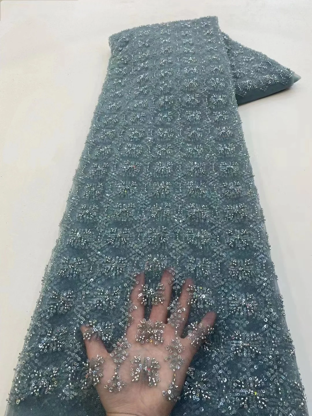 Nigerian Groom Lace Fabric African Net Lace With Beaded Sequins Pearl 5 Yards French Tulle Lace Fabric For Wedding Party Sew
Nigerian Groom Lace Fabric African Net Lace With Beaded Sequins Pearl 5 Yards French Tulle Lace Fabric For Wedding Party Sew
