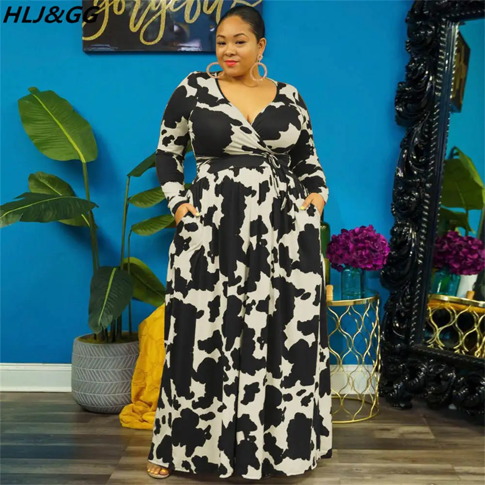 HLJ&GG Sexy Deep V Long Sleeve Slim Dresses Plus Size Women Clothing XL-5XL Fall Winter Female Print Bandage A-line Vestidos 5XL
HLJ&GG Sexy Deep V Long Sleeve Slim Dresses Plus Size Women Clothing XL-5XL Fall Winter Female Print Bandage A-line Vestidos 5XL