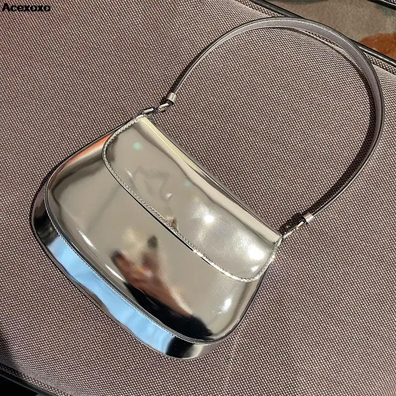 New 2023 Shrink Wave small Silver Bag Single shoulder oblique leather bag for women
New 2023 Shrink Wave small Silver Bag Single shoulder oblique leather bag for women