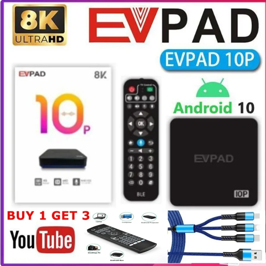 

2023 New EVPAD 10P 8k Update from EVPAD 6P Hot Sold Gloabl tvbox EVPAD10S in Singapore USA canada indonesia philippines europe