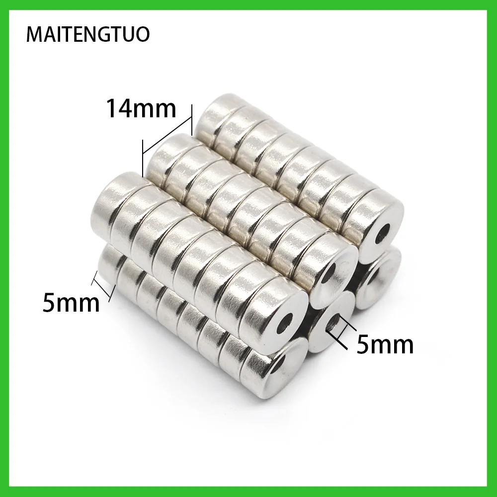 5/10/20/30/50/100PCS Powerful Neodymium Magnet 14x5-5mm Powerful Fishing Magnet 14mm x 5mm Hole 5mm NdFeB Nickle Magnetic
5/10/20/30/50/100PCS Powerful Neodymium Magnet 14x5-5mm Powerful Fishing Magnet 14mm x 5mm Hole 5mm NdFeB Nickle Magnetic