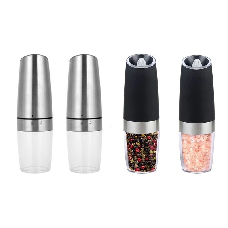 Gravity Electric Salt And Pepper Grinder Set Automatic Salt And Pepper Mill Grinder With One Hand Operation
Gravity Electric Salt And Pepper Grinder Set Automatic Salt And Pepper Mill Grinder With One Hand Operation