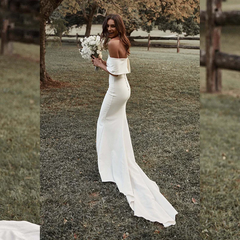 Mermaid Satin Bridal Dresses HY032 Boat Neck Vintage Backless Wedding Dress Floor Length 2023 vestidos de novia свадебное платье
Mermaid Satin Bridal Dresses HY032 Boat Neck Vintage Backless Wedding Dress Floor Length 2023 vestidos de novia свадебное платье