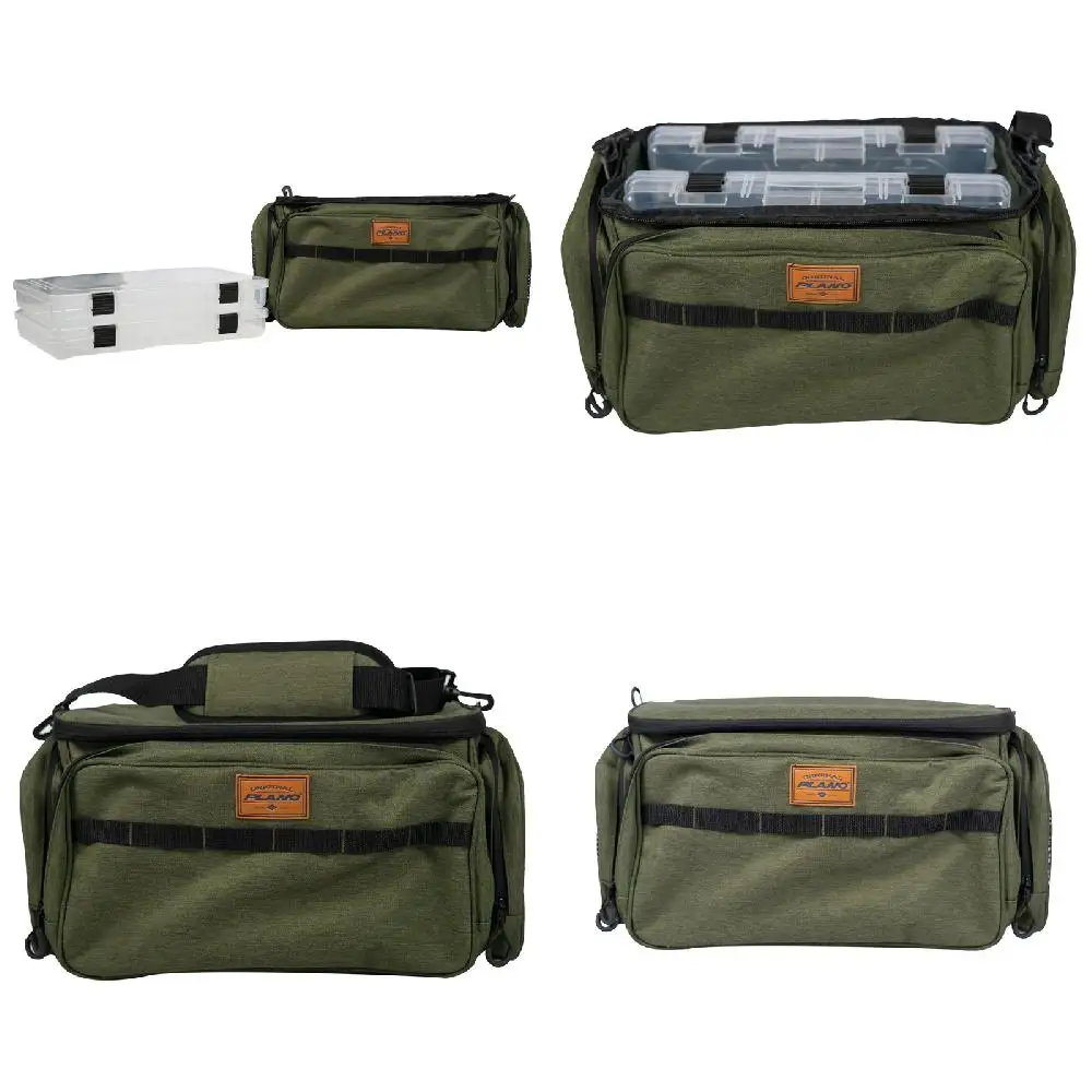 

Luxurious Heathered Green 3700 Size Fishing Tackle Bag Equipped with Two Superb,Spacious 3700 Size Stowaways.