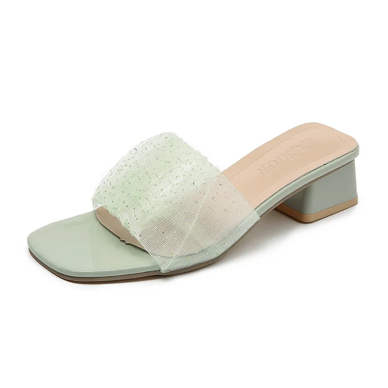 Summer Outer Wear Wrinkled Thick Heel One Word Square Head Slippers Women Middle Heel French Elegant Sandals Women 2022
Summer Outer Wear Wrinkled Thick Heel One Word Square Head Slippers Women Middle Heel French Elegant Sandals Women 2022