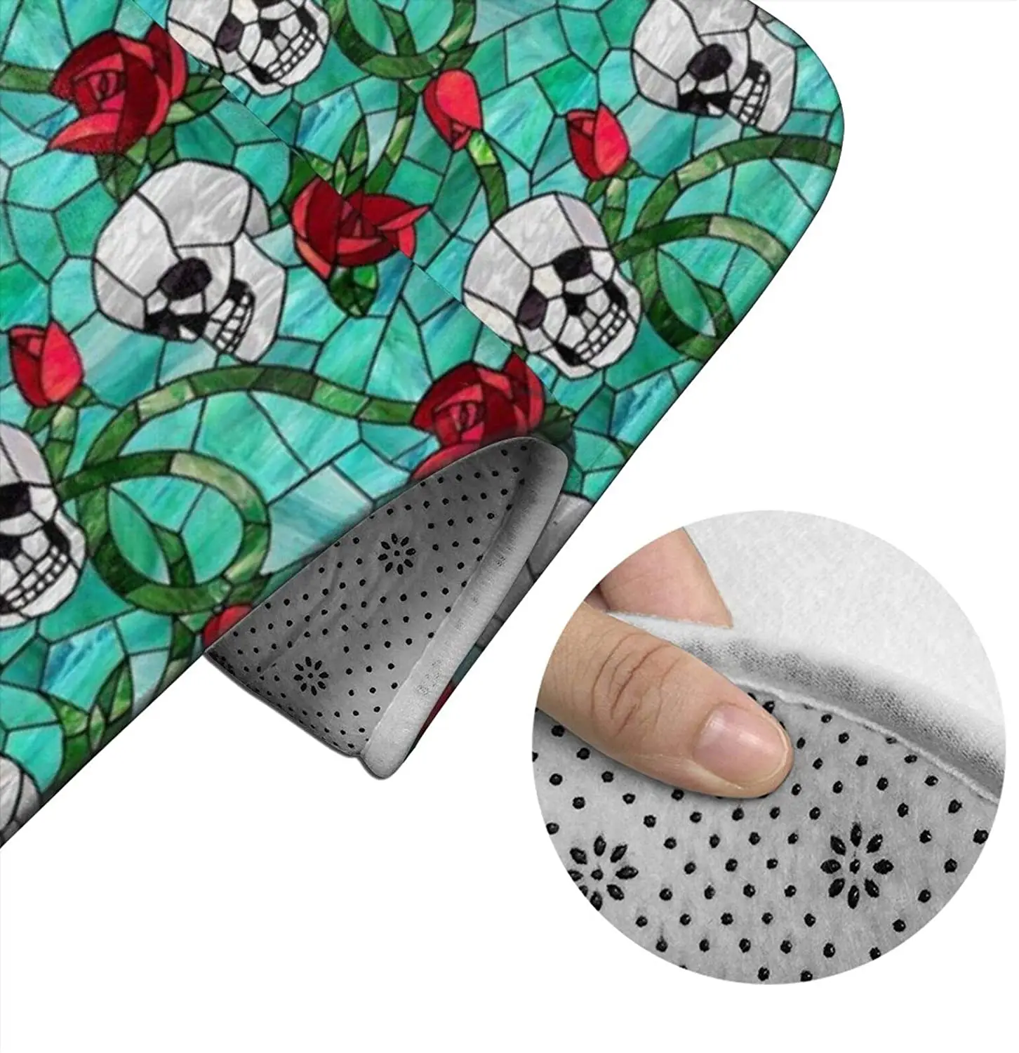 Skull and Rose Art Glass Bathroom Mat Sets 3 Piece Set Rugs Memory Foam Mat Set Toilet Seat Cover Bath mat Lid Cover
Skull and Rose Art Glass Bathroom Mat Sets 3 Piece Set Rugs Memory Foam Mat Set Toilet Seat Cover Bath mat Lid Cover