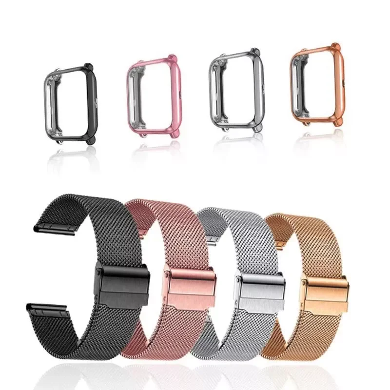 Steel Strap for Amazfit GTS 2 Mini Bip U Pro Pop Metal Mesh Woven Wrist Band with Screen Protector Case for Bip S Lite
Steel Strap for Amazfit GTS 2 Mini Bip U Pro Pop Metal Mesh Woven Wrist Band with Screen Protector Case for Bip S Lite