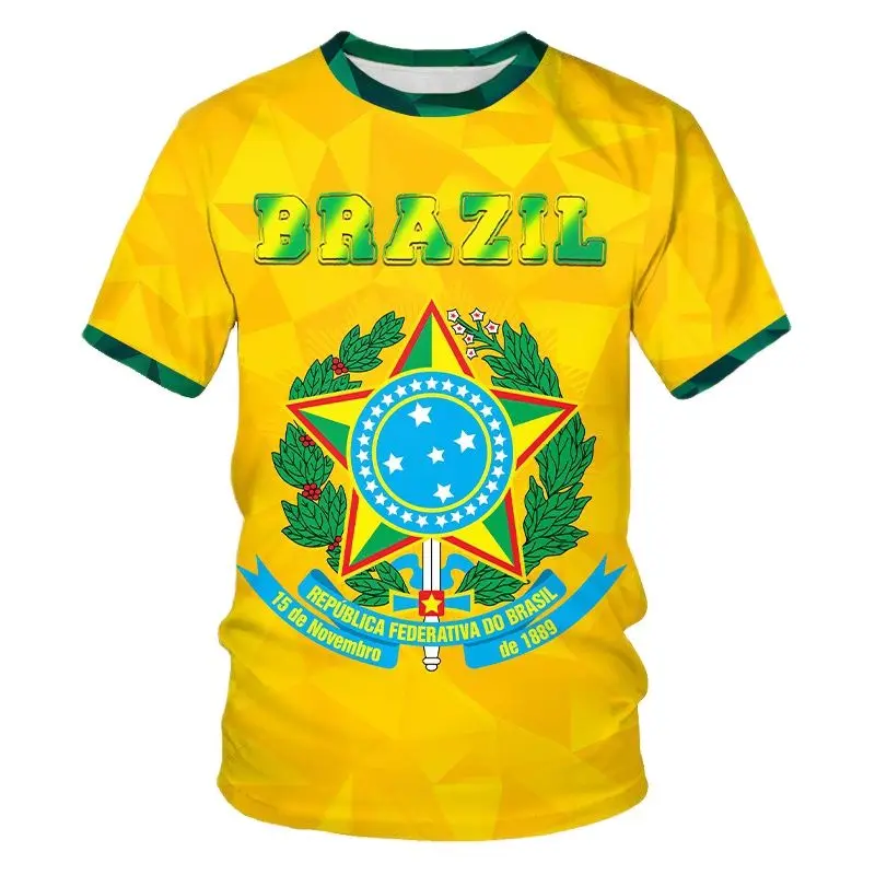 Fashion 3D Brazil National Flag graphic t shirts Men Summer Casual Comfortable sports Printing Round Neck Short Sleeve Tees Tops
Fashion 3D Brazil National Flag graphic t shirts Men Summer Casual Comfortable sports Printing Round Neck Short Sleeve Tees Tops