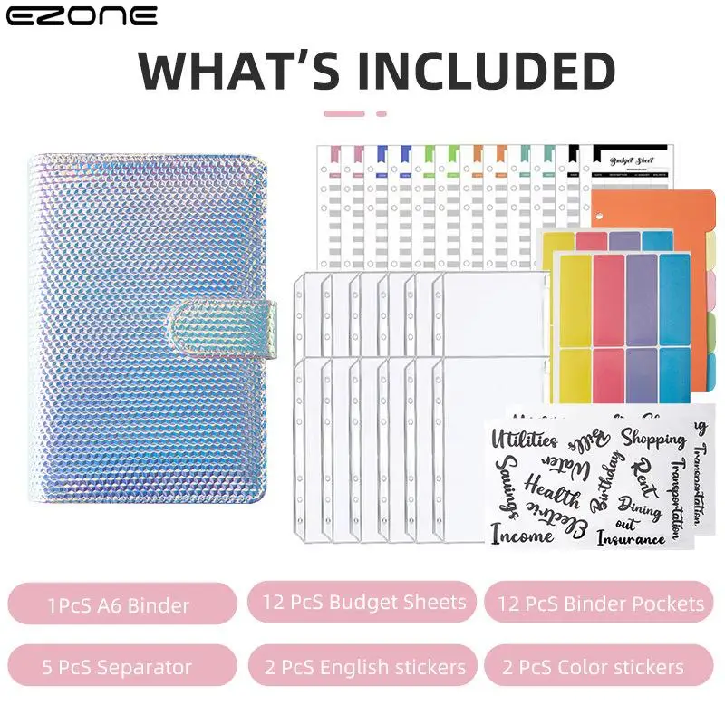 EZONE A6 Binder Budget Planner With 12 Storage Bags 12 Budget Sheets Colors PU Notebook Binder AccountingFinance Office Supplies
EZONE A6 Binder Budget Planner With 12 Storage Bags 12 Budget Sheets Colors PU Notebook Binder AccountingFinance Office Supplies