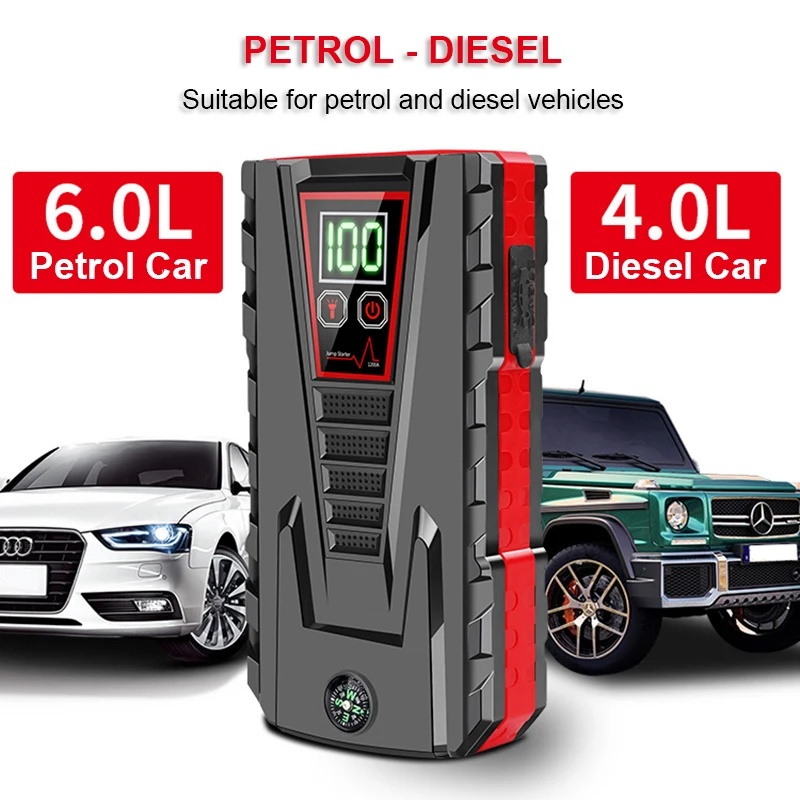 Portable Cars Jump Starter 99800mAh Diesel Gas Dual-start Backup Power Supply Battery Booster Car Emergency Start Large-capacity
Portable Cars Jump Starter 99800mAh Diesel Gas Dual-start Backup Power Supply Battery Booster Car Emergency Start Large-capacity