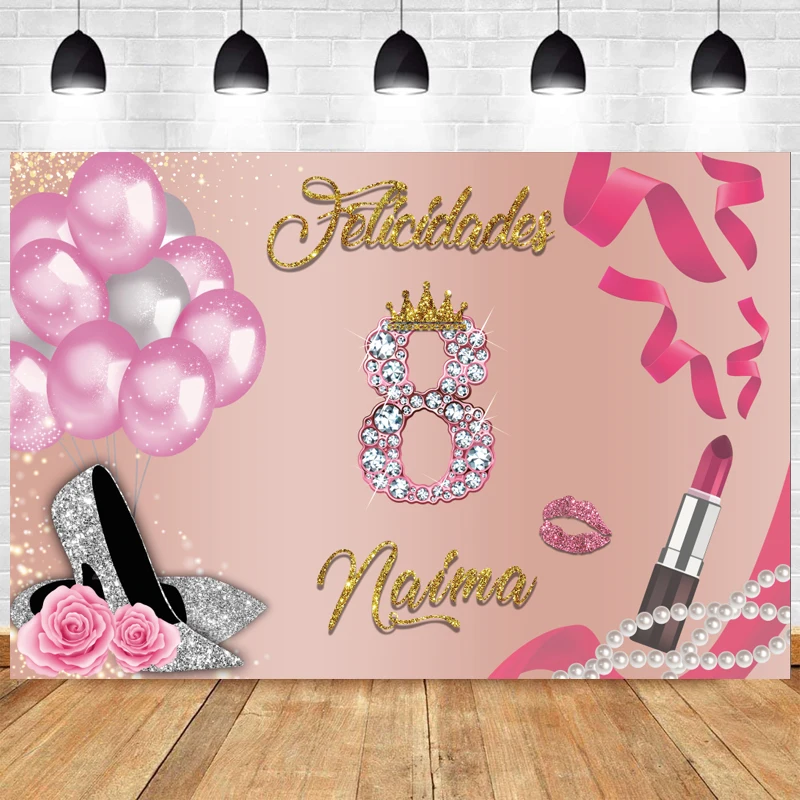 Sweet Pink 8th Photo Backdrop Girls Eight Happy Birthday Party Balloon Crown Customized Photography Background Banner
Sweet Pink 8th Photo Backdrop Girls Eight Happy Birthday Party Balloon Crown Customized Photography Background Banner