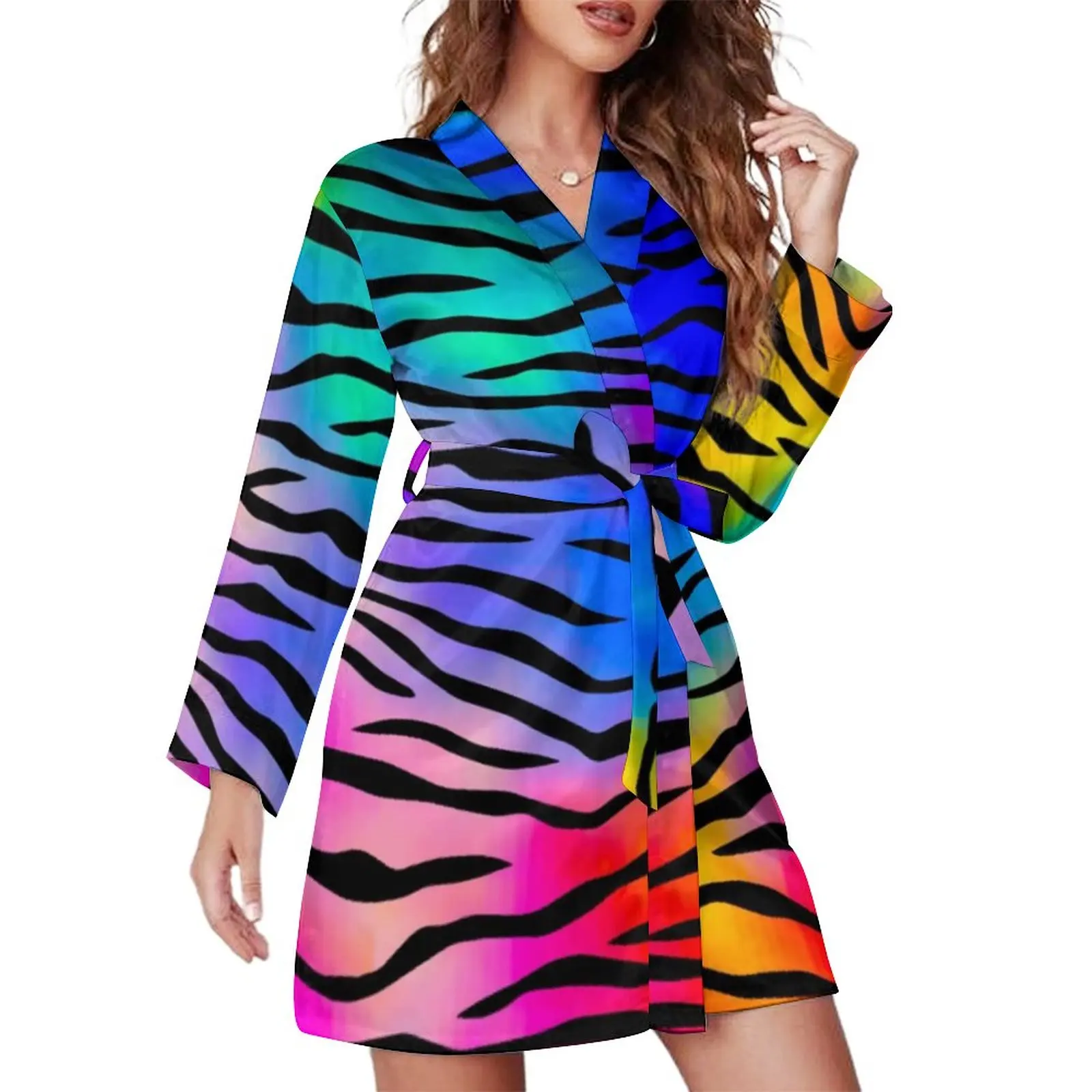 Tiger Stripes Pajama Robe V Neck Abstract Line Print Kawaii Dress Woman Long Sleeve Bedroom Bathrobe Printed Pajamas Robes
Tiger Stripes Pajama Robe V Neck Abstract Line Print Kawaii Dress Woman Long Sleeve Bedroom Bathrobe Printed Pajamas Robes
