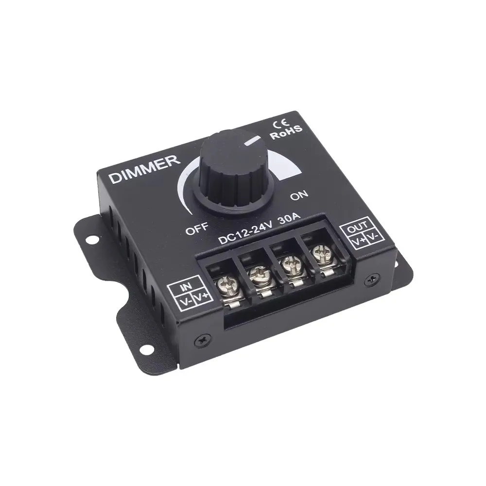 Металлический регулируемый диммер для светодиодной ленты 30А 12/24В
Металлический регулируемый диммер для светодиодной ленты 30А 12/24В