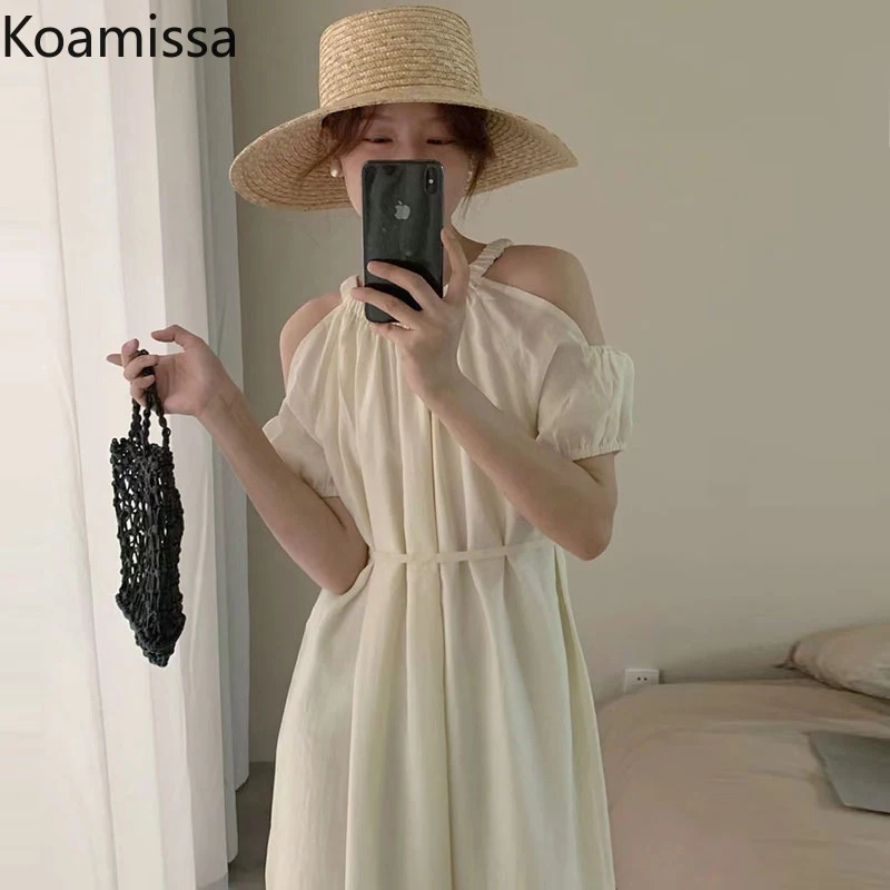 Женское однотонное платье с открытыми плечами Koamissa, модное пикантное длинное шикарное платье с вырезом лодочкой, летнее пляжное платье свободного покроя для офиса, Прямая поставка
Женское однотонное платье с открытыми плечами Koamissa, модное пикантное длинное шикарное платье с вырезом лодочкой, летнее пляжное платье свободного покроя для офиса, Прямая поставка
