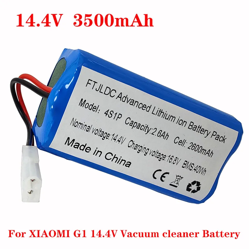 New 14.4v 3500mAh Rechargeable Li-ion Battery for MIJIA Mi Robot Vacuum-Mop Essential G1 Vacuum Cleaner 18650 Battery Pack
New 14.4v 3500mAh Rechargeable Li-ion Battery for MIJIA Mi Robot Vacuum-Mop Essential G1 Vacuum Cleaner 18650 Battery Pack