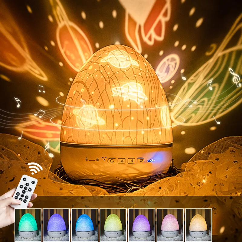 Dinosaur Egg Starry Sky Projector Night Light With Screen Sheet Rotating Starry LED Night Light With BT Speaker For Kids Bedroom
Dinosaur Egg Starry Sky Projector Night Light With Screen Sheet Rotating Starry LED Night Light With BT Speaker For Kids Bedroom
