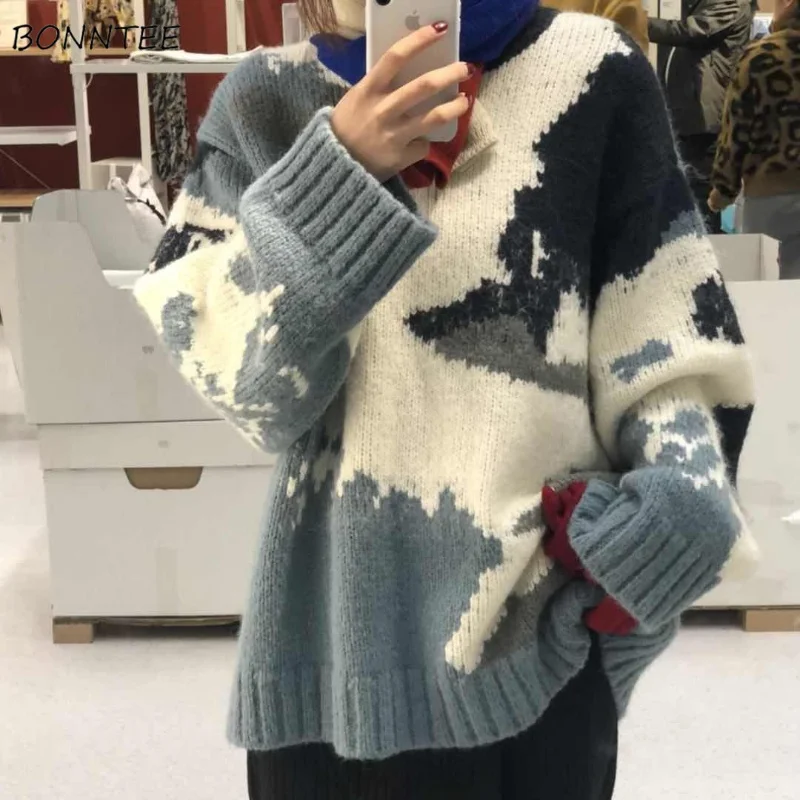 Vintage Sweaters Women Loose Fashion Thicker All-match Jacquard Unisex Mujer Winter Soft Female Harajuku Pullovers Cozy Knitwear
Vintage Sweaters Women Loose Fashion Thicker All-match Jacquard Unisex Mujer Winter Soft Female Harajuku Pullovers Cozy Knitwear