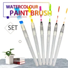 SeamiArt 6PCS Portable Paint Brush Water Color Brush Pencil Soft Watercolor Brush Pen for Beginner Painting Drawing Art Supplies