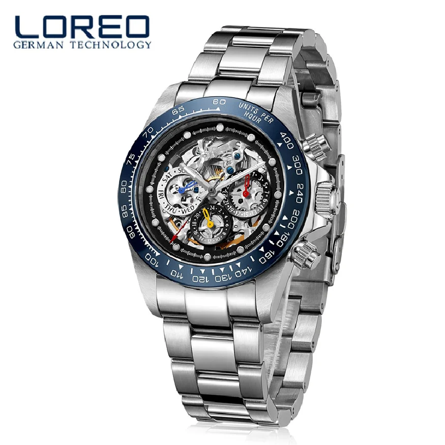 LOREO Top Luxury Brand Expensive Skeleton Men's Watch Sapphire Glass 200m Waterproof Automatic Mechanical Watch Reloj Hombre
LOREO Top Luxury Brand Expensive Skeleton Men's Watch Sapphire Glass 200m Waterproof Automatic Mechanical Watch Reloj Hombre