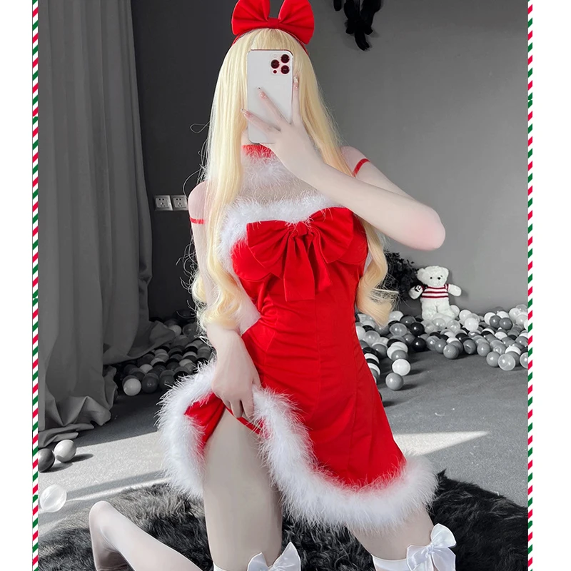 Lolita Girls Santa Cosplay Costume Christmas Princess Sling Backless Red Dress Sexy Lingerie Winter Wrap Chest Bra Tops Dropship
Lolita Girls Santa Cosplay Costume Christmas Princess Sling Backless Red Dress Sexy Lingerie Winter Wrap Chest Bra Tops Dropship