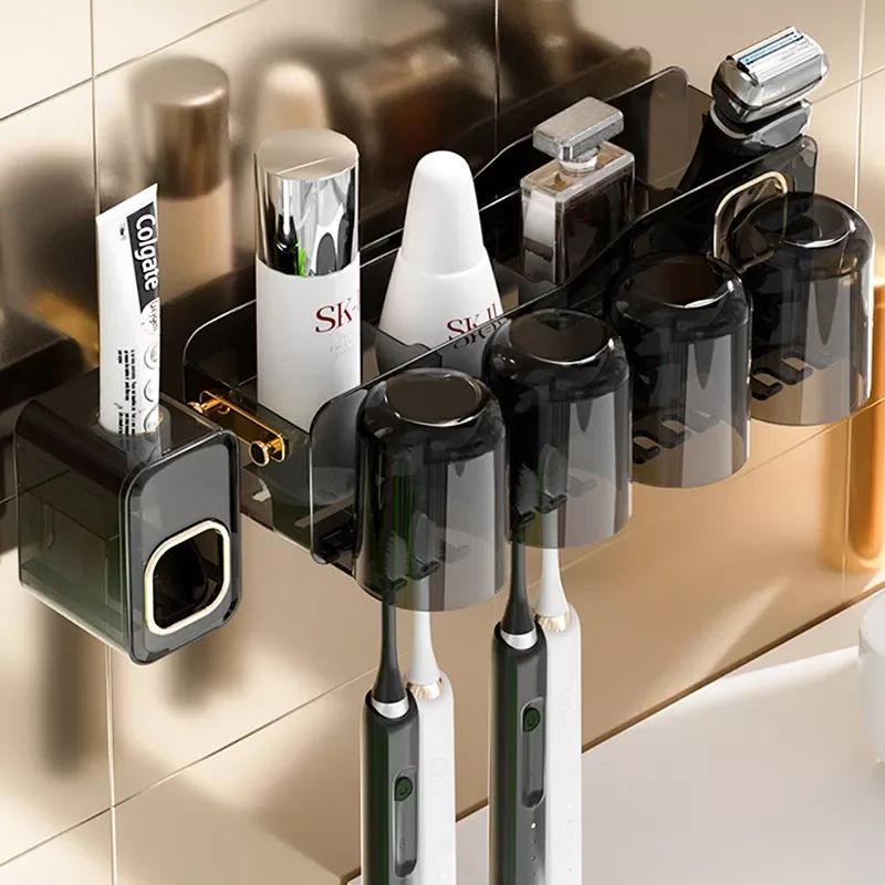 GURET Wall-Mounted Toothbrush Holder Automatic Toothpaste Dispenser Tooth Cup Toothbrush Storage Rack Home Bathroom Accessories
GURET Wall-Mounted Toothbrush Holder Automatic Toothpaste Dispenser Tooth Cup Toothbrush Storage Rack Home Bathroom Accessories
