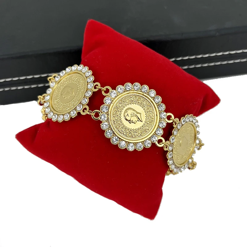 Ottoman Turkish Coin Chain Bracelet Gold Plated Flower Shape Crystal Women Cuff Bangles Arabia Wedding Jewelry Bridal Gifts
Ottoman Turkish Coin Chain Bracelet Gold Plated Flower Shape Crystal Women Cuff Bangles Arabia Wedding Jewelry Bridal Gifts
