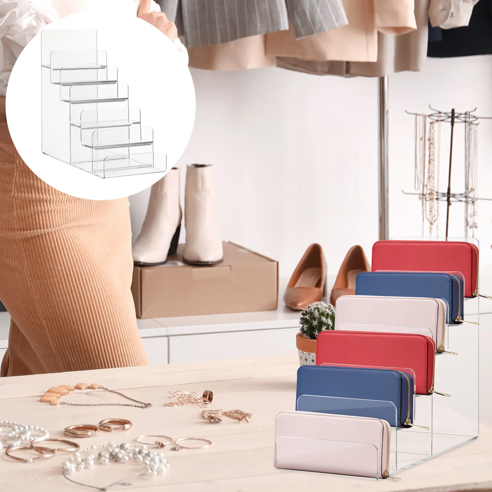 Display Stand Acrylic Purse Shelf Riser Wallet Rack Organizer Holder Jewelry Risers Handbag Clear Stands Storage Book Clutch
Display Stand Acrylic Purse Shelf Riser Wallet Rack Organizer Holder Jewelry Risers Handbag Clear Stands Storage Book Clutch