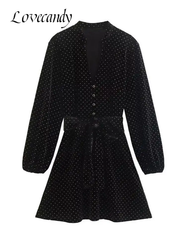Women Beading Buttons Mini Dress Female Elegant V-Neck Single Breasted Dresses 2022 Office Lady Fashion Chic Long Sleeve Clothes
Women Beading Buttons Mini Dress Female Elegant V-Neck Single Breasted Dresses 2022 Office Lady Fashion Chic Long Sleeve Clothes