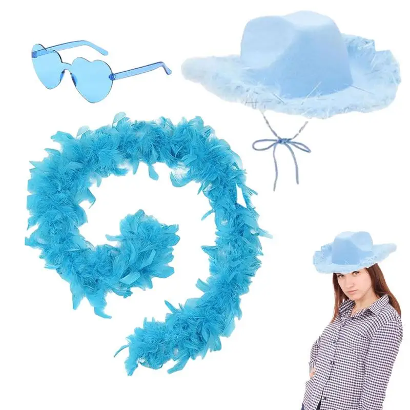 Party Cowgirl Hat Heart Glasses Kit Artificial Feather Cowboy Hat Party Dress-Up Decor Cowboy Hat Party Dress-Up Bachelorette
Party Cowgirl Hat Heart Glasses Kit Artificial Feather Cowboy Hat Party Dress-Up Decor Cowboy Hat Party Dress-Up Bachelorette