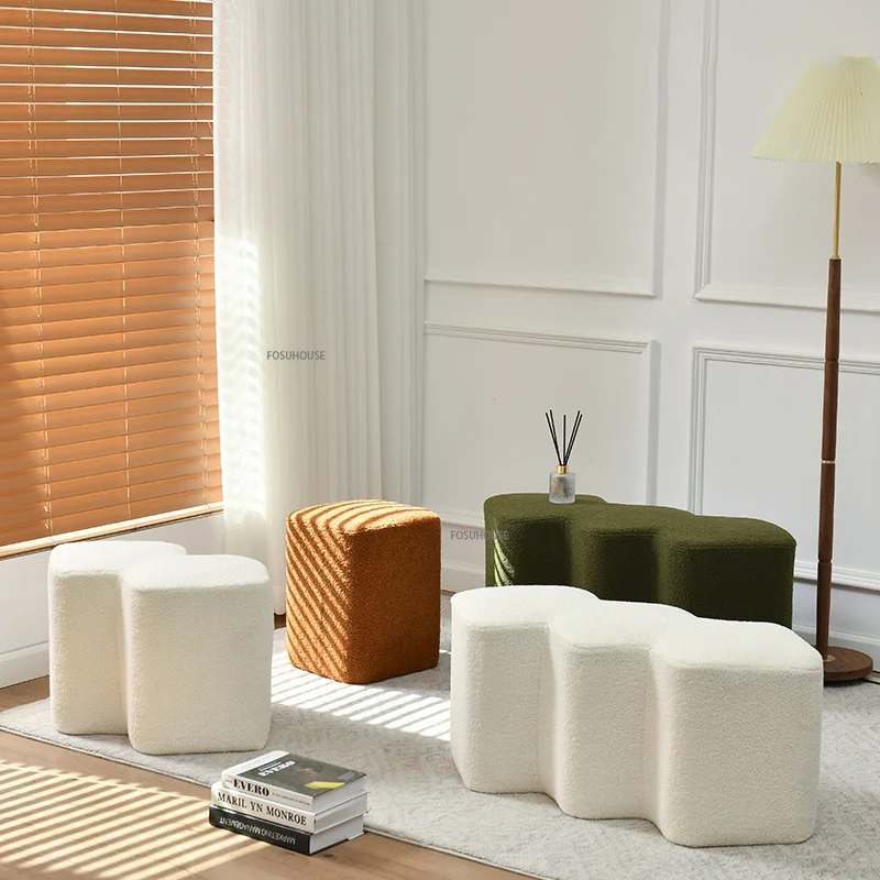 Modern Minimalist White Shoe Changing Stool Hallway Ottoman Living Room Furniture Lamb Wool Vanity Stool Leisure Sofa Foot Stool
Modern Minimalist White Shoe Changing Stool Hallway Ottoman Living Room Furniture Lamb Wool Vanity Stool Leisure Sofa Foot Stool