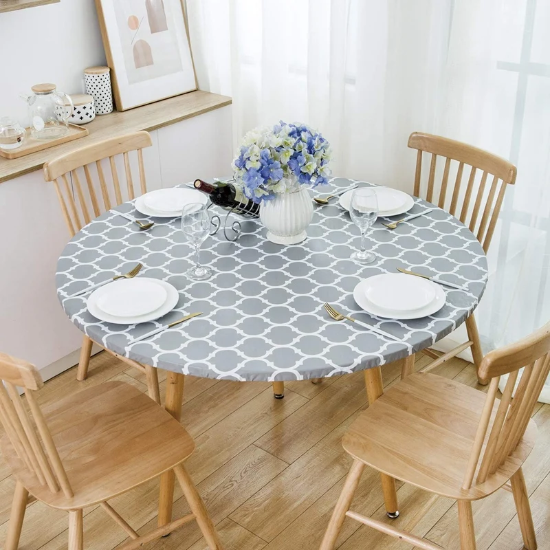 Round Tablecloth With Elastic Edge Waterproof Oil Proof PVC Table Cloth Wipe Clean Table Cover For Indoor And Outdoor
Round Tablecloth With Elastic Edge Waterproof Oil Proof PVC Table Cloth Wipe Clean Table Cover For Indoor And Outdoor