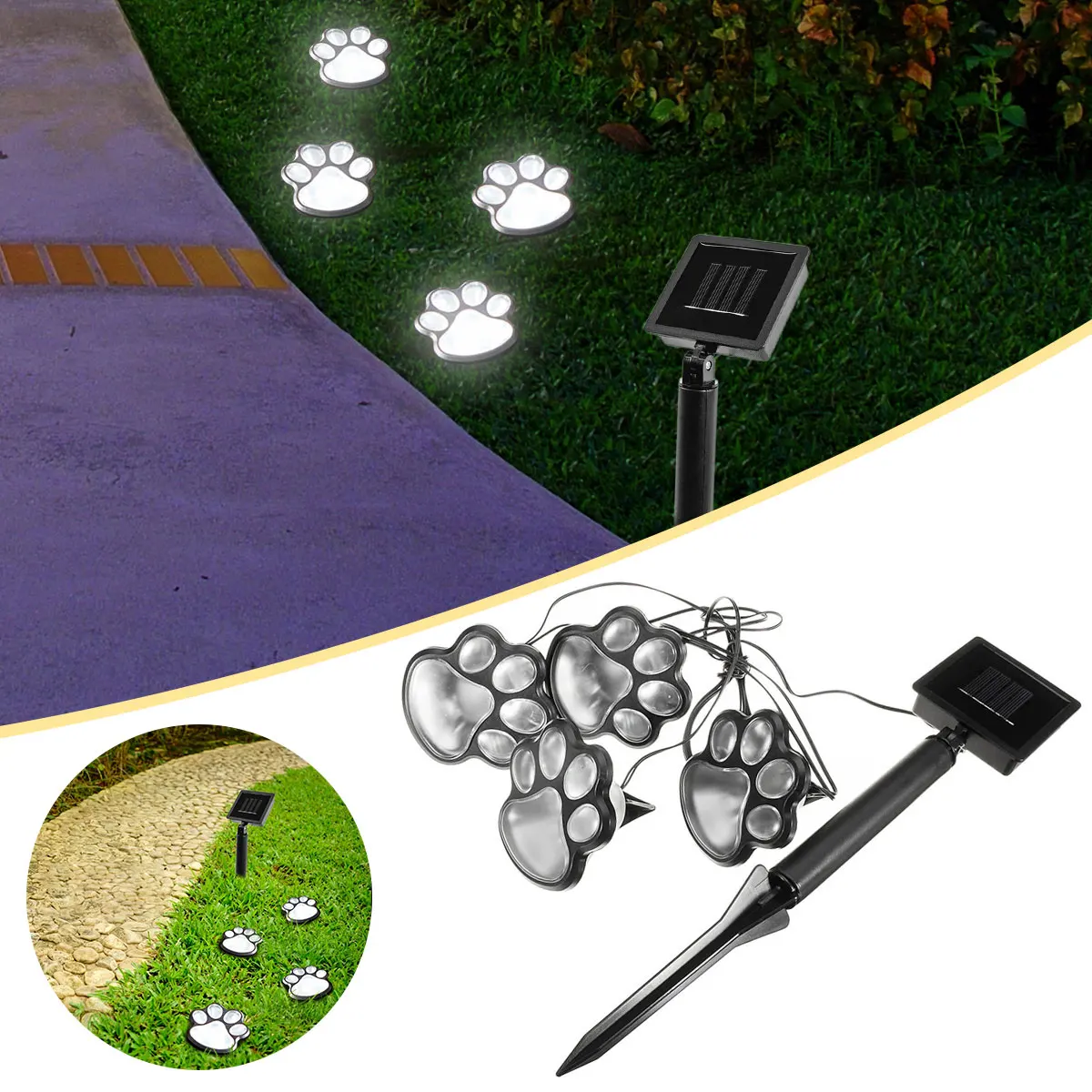 4 LED Solar Light Outdoor Street Light Solar Cat Animal Paw Print Light LED Garden Path Decoration Lighting Footprint Light
4 LED Solar Light Outdoor Street Light Solar Cat Animal Paw Print Light LED Garden Path Decoration Lighting Footprint Light