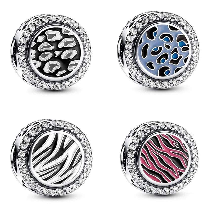 Authentic 925 Sterling Silver Black Blue Leopard Print & Pink Zebra Pattern Charm Fit Women Pandora Bracelet & Necklace
Authentic 925 Sterling Silver Black Blue Leopard Print & Pink Zebra Pattern Charm Fit Women Pandora Bracelet & Necklace
