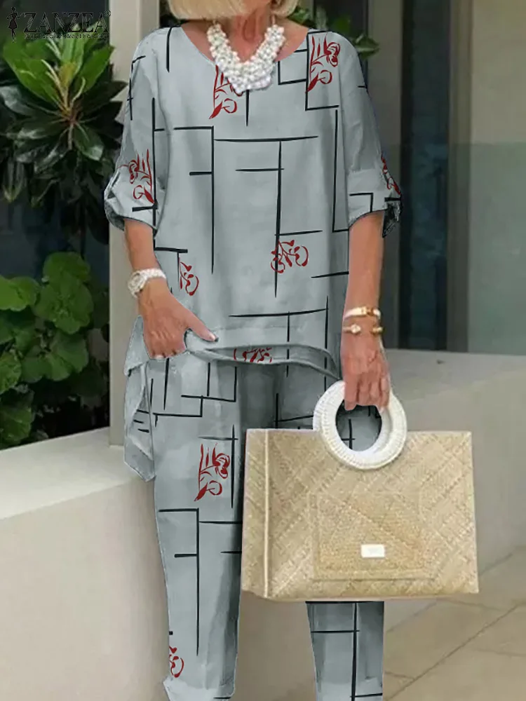 ZANZEA Women Casual Printed Sets 3/4 Sleeve Blouses and Harem Pants Female Elastic Wide Leg Trousers Fashion Elegant Loose 2PCS
ZANZEA Women Casual Printed Sets 3/4 Sleeve Blouses and Harem Pants Female Elastic Wide Leg Trousers Fashion Elegant Loose 2PCS