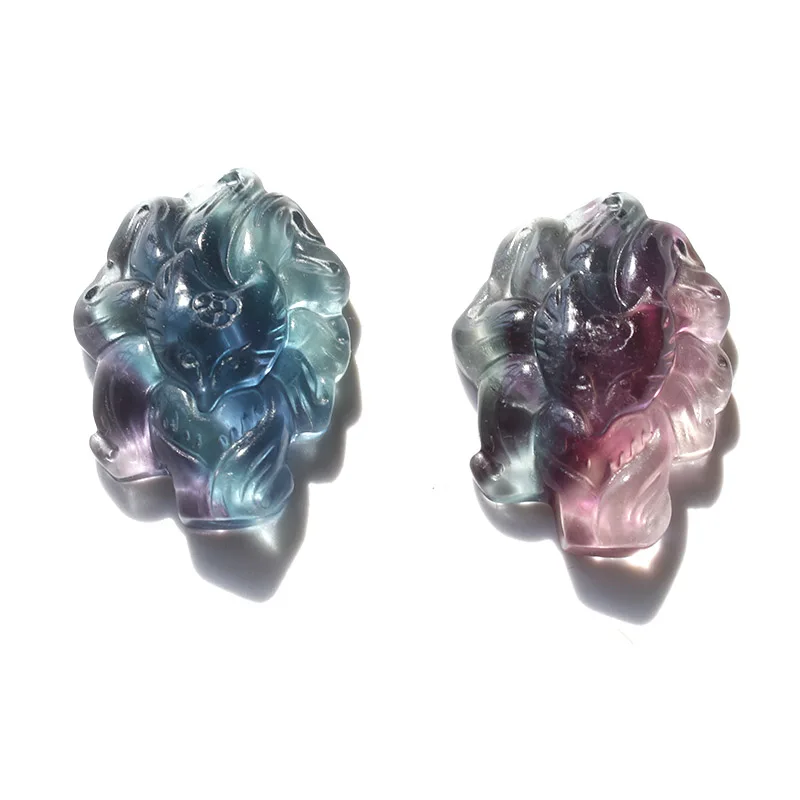 Natural Rainbow Fluorite Crystal Cute Nine Tails Fox For Pendant
Natural Rainbow Fluorite Crystal Cute Nine Tails Fox For Pendant