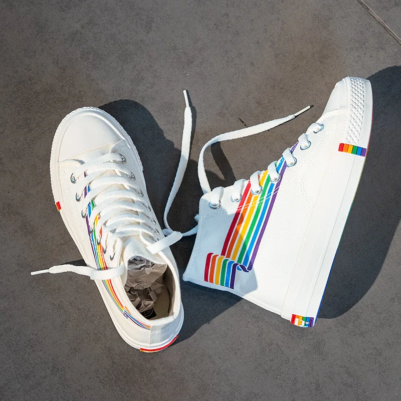 Classic Ladies Rainbow Canvas Shoes Women's Casual Sneakers Lace-up Shoes Zapatillas Mujer High Top Sneakers Zapatos De Mujer
Classic Ladies Rainbow Canvas Shoes Women's Casual Sneakers Lace-up Shoes Zapatillas Mujer High Top Sneakers Zapatos De Mujer