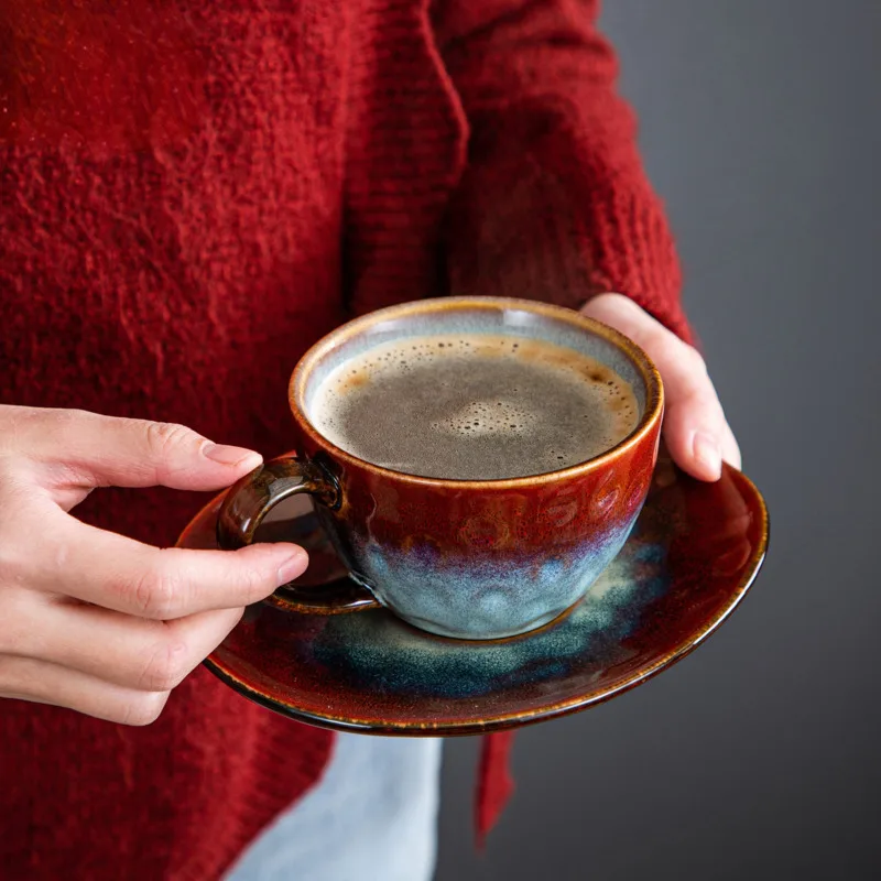 Japanese-style Starry Red Ceramic Coffee Cup And Saucer Set Creative Stoneware Kiln Change Glaze Afternoon Tea Cup&Saucer
Japanese-style Starry Red Ceramic Coffee Cup And Saucer Set Creative Stoneware Kiln Change Glaze Afternoon Tea Cup&Saucer