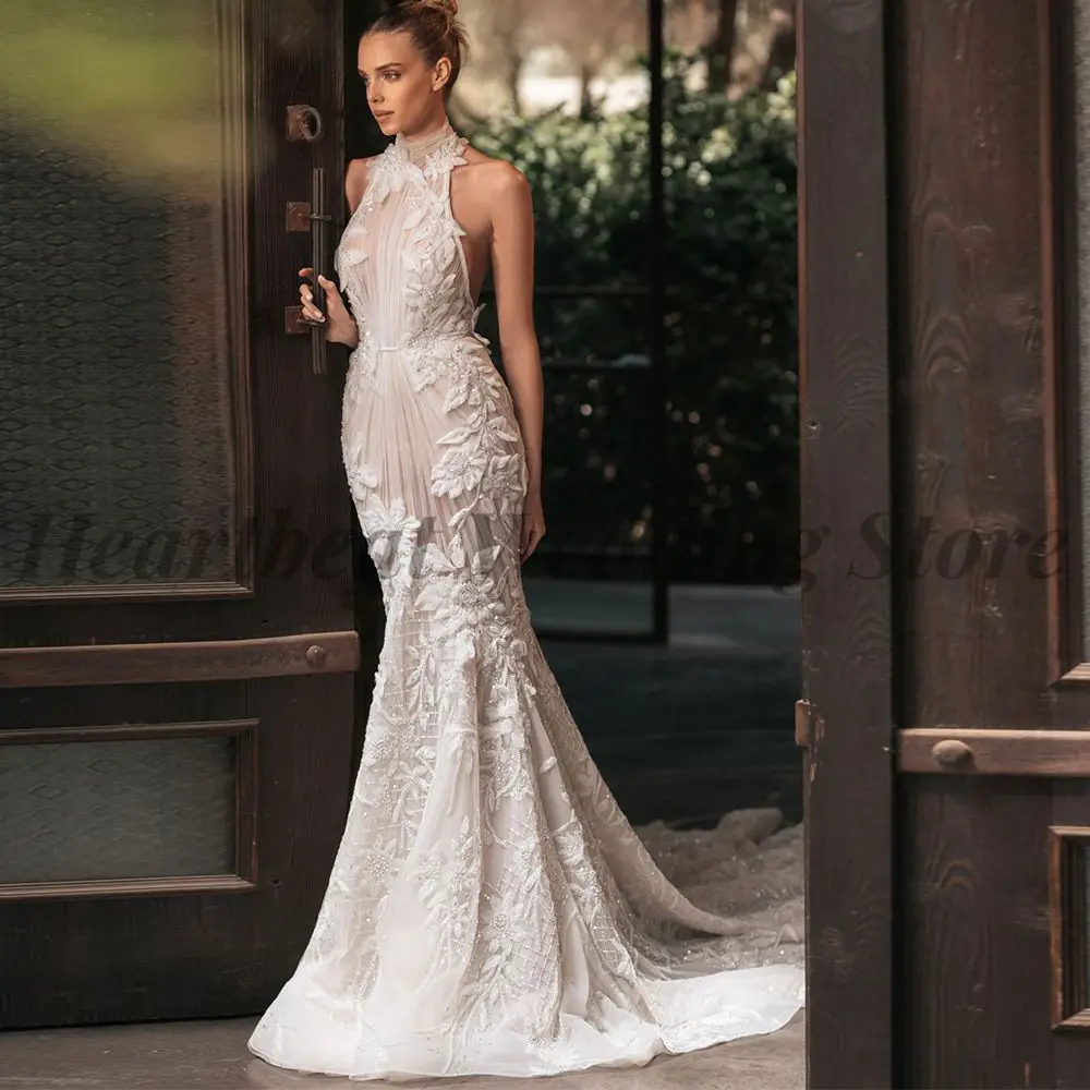 High Quality Wedding Dress Mermaid 2023 Ladies with Halter Backless Sleeveless Court Train Applique Sequins Beads Bridal Gowns
High Quality Wedding Dress Mermaid 2023 Ladies with Halter Backless Sleeveless Court Train Applique Sequins Beads Bridal Gowns