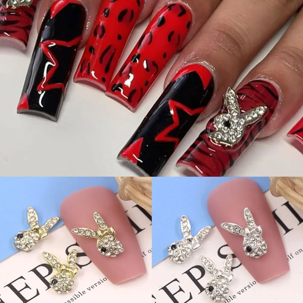 

Cartoon Skull Rabbit Nail Accessories Piercing Ornaments Rabbit Nail Jewelry Nail Art Decorations Fashion Manicure